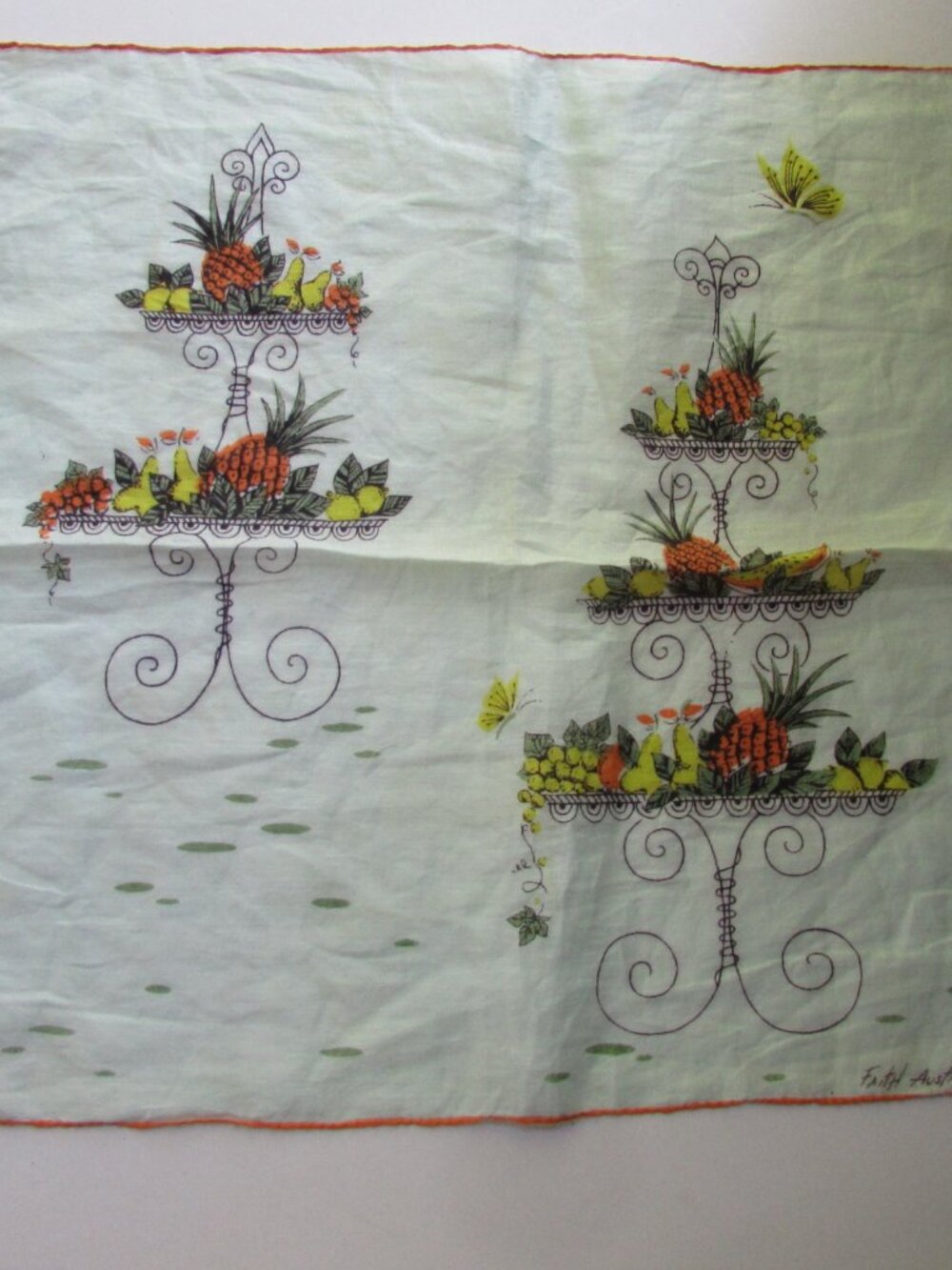 Faith Austin Vintage Handkerchief Tiered Fruit Compotes